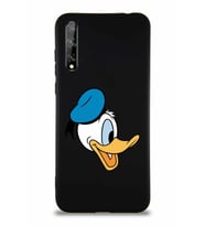 Huawei P Smart S Soft Premier Kapak Donald Duck-F Tasarımlı Silikon Kılıf - Siyah (Şeffaf)