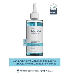 The Purest Solutions Canlandırıcı Ve Gözenek Sıkılaştırıcı Tüm Ciltler Için Glikolik Asit Tonik 200 Ml