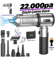 Ezere DuoForceVac 22000pa Güçlü Portatif Taşınabilir Vakumlu Kablosuz Üflemeli Mini Araç Süpürgesi