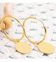 Gümüş Gold Sallantılı Halka Kadın Küpe