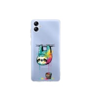 Samsung Galaxy A04e ile Uyumlu Splash Tembel Hayvan Tasarımlı Şeffaf Silikon Kılıf