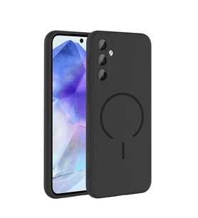 Galaxy A35 Kılıf Kamera Çıkıntılı Magsafe Şarj Özellikli Lüx Meta Kapak (Siyah)