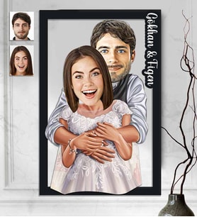 Kişiye Özel 3D  Ahşap Tablo Sevgili 30x40 -46