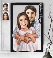 Kişiye Özel 3D  Ahşap Tablo Sevgili 30x40 -46