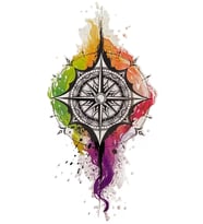 Caş Dekorasyon Pusula Figürlü Geçici Dövme Tattoo