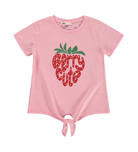 Civil Girls Berry Cute 6-9 Yaş Tişört - Pudra