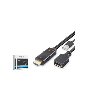 HADRON HDX7901 HDMI USB to DisplayPort Aktif Dönüştürücü Kablo 4K 60Hz 26 cm Siyah