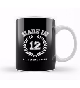 2012 Made In 12 All Genuine Parts Kupa Bardak Porselen