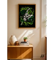 One Piece Zoro Anime Poster, Ahşap Çerçeveli Duvar Tablosu - Anime Severlere Özel