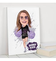 Ponpon Kız Karikatürlü Kanvas Tablo