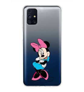Samsung Galaxy M31s Kapak Minnie Mouse Tasarımlı Şeffaf Silikon Kılıf