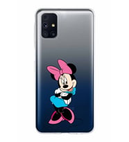 Samsung Galaxy M31s Kapak Minnie Mouse Tasarımlı Şeffaf Silikon Kılıf