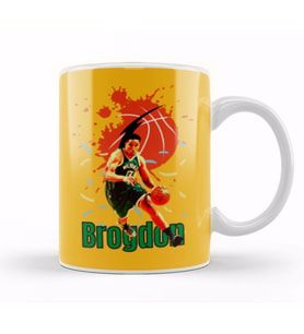 Malcolm Brogdon Vintage Art   Legend Basketball Gift Kupa Bardak Porselen
