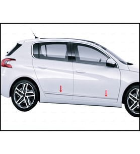 Peugeot 308 Krom Yan Kapı Çıtası 4 Kapı 2014 Üzeri P.çelik