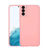 Samsung Galaxy S22 Kılıf Kamera Korumalı iÇi Süet Dokulu Lansman Tipi Silikon (Açık Pembe)