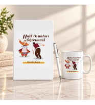 Halk Oyunları Öğretmenine İsme Özel Defter Kalem ve Kupa Hediye Seti