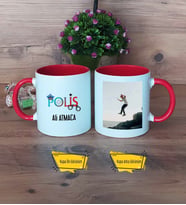 Polis Kupa Bardak Kırmızı Fotoğraflı Dünya Polisler Günü Hediyesi