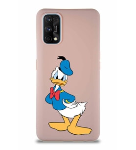 Realme 7 Pro Soft Premier Kapak Donald Duck-D Tasarımlı Silikon Kılıf - Pudra (Şeffaf)