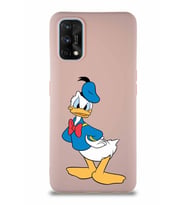 Realme 7 Pro Soft Premier Kapak Donald Duck-D Tasarımlı Silikon Kılıf - Pudra (Şeffaf)