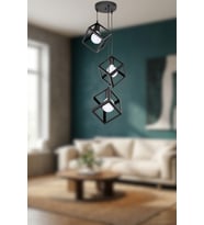 Lumino 3'lü Sarkıt Avize – 4 Farklı Renk Seçenekli Modern Tasarım Avize (Siyah)