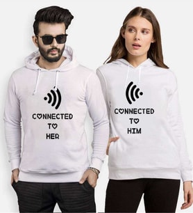 Tshirthane Connected To Her Sevgili Kombinleri Kapüşonlu Kombini (Tek Ürün Fiyatıdır.)
