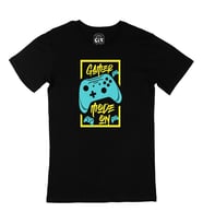 Mavi Gamer Mode On Siyah Tişört