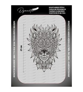 Lion Aslan Mandala Motif Iron Press Tekstil Ütü İle Yapışan Transfer Baskı Kağıdı DTF BASKI