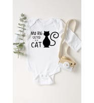 Unisex Bebek Beyaz Sister Cat Çıtçıtlı Body