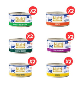 Nutri Feline 12'li Karışık Tavuklu Seri Yaş Kedi Maması Ekonomik Koli
