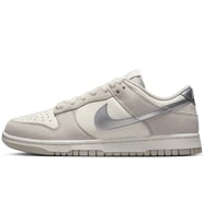 Nike Dunk Low'Silver Swoosh' Womens Leather Sneaker Hakiki Deri Kadın Günlük Spor Ayakkabı Krem