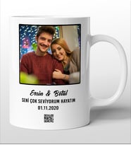 Kişiye Özel QR Kodlu Fotoğraflı Kupa Bardak