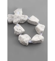 Havlit Doğal Taş Mat Beyaz Ham Kütle Kesim 15x25mm Dizi [AA]