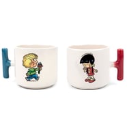 Latte & Espresso Cedric & Chen Aşk Sevgili Love Kırmızı & Mavi T Kulp 2 Adet Çitf Fincan Kupa