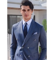Lacivert-Mavi Desenli 7 Cm Kravat 1090260114