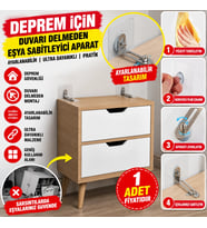 Mey İthalat® Deprem İçin Ultra Dayanıklı Çivisiz Duvarı Delmeden Ayarlanabilir Eşya Sabitleyici Aparat(adet fiyatıdır)