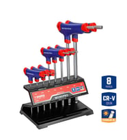 WORKPRO WP200542 8 Parça CR-V Top Başlı T Tipi Uzun Profesyonel Allen Anahtar Takımı