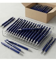 BK Kurumsal Promosyon 1022 Metal Lacivert Touchpen Kalem(10 Adet) – Lazer Baskılı Logolu Tükenmez Kalem