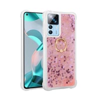 Xiaomi Mi 12T Kılıf İçi Sıvılı Yüzüklü Kapak (Pembe)