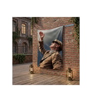 Göğe Bakan Atatürk.Atatürk Portresi poster Bayrak Raşel Kumaş 100x150 cm ATA73