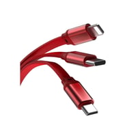WiWu Şarj için 3'ü 1 arada Lightning Type-C Micro USB geri çekilebilir USB kablosu