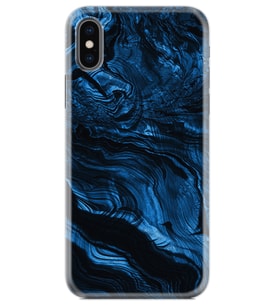 Apple iPhone X XS Kılıf Resimli Desenli Baskılı Silikon Kılıf Blue MArble 1379