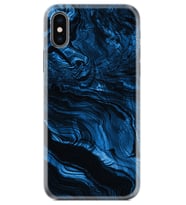 Apple iPhone X XS Kılıf Resimli Desenli Baskılı Silikon Kılıf Blue MArble 1379