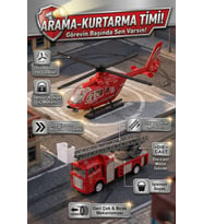 Die-cast Metal İtfaiye ve Kurtarma Helikopteri Seti - Geri Çek Bırak Hareketli Oyuncaklar