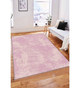 Pembe Sade Desensiz Kaymaz Tabanlı Dekoratif Halı SS04 - 100 x 160 cm