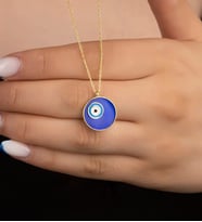 925 Ayar Gümüş Mineli Nazar Kolye