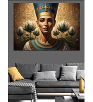 Antik Mısır Kraliçesi Nefertiti Portresi Dekoratif Kanvas - Mdf Ahşap Tablo