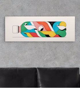 BK Gift Modern Soyut Tasarımlı Panorama Kanvas Tablo 150x50cm-19