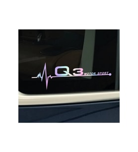 Q3 Yan Cam Sticker Oto Kapı 20 Cm X 7 Cm Hologram c8