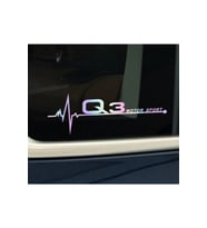 Q3 Yan Cam Sticker Oto Kapı 20 Cm X 7 Cm Hologram c8