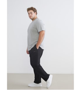 LC WAIKIKI Siyah Büyük Beden Standart Kalıp Baskılı Erkek Pijama Alt
